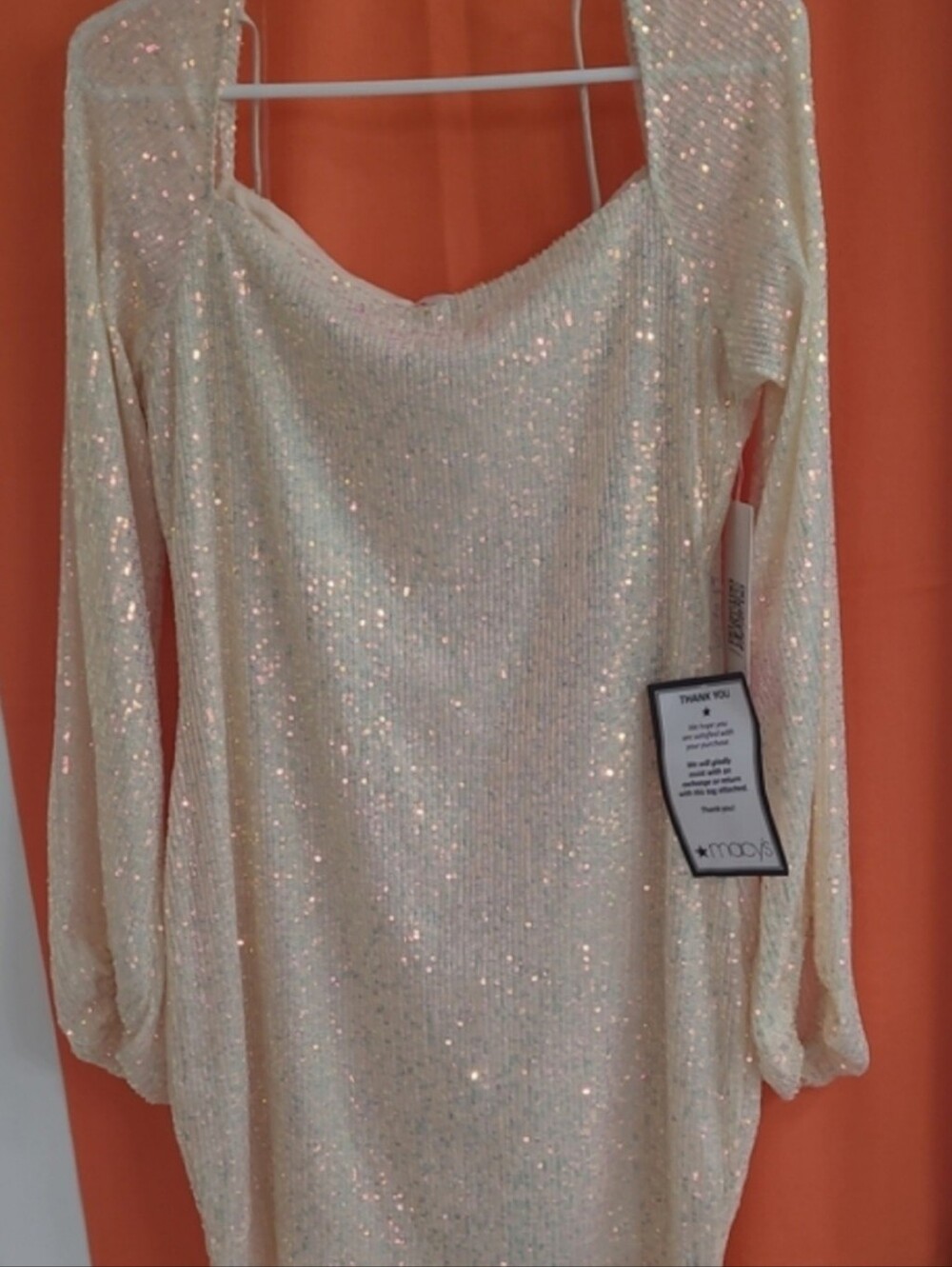 Emerald Sundae Slim Neutral Sequin Bodycon Cocktail Dress XXL Fits 12-14 - Picture 13 of 13